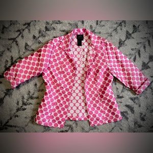 UBU Pink and White Polka Dot Blazer
